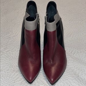 Enricomiele Two-Tone Leather Ankle Boots